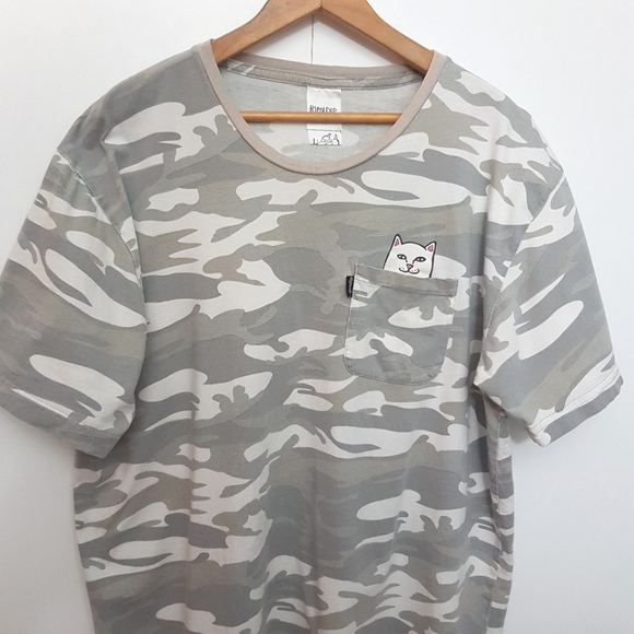 RIP N DIP L Cat Grey Camo T-Shirt Size Large - Picture 4 of 8